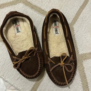 Minnetonka moccasins in size 7. gently worn and only worn indoors